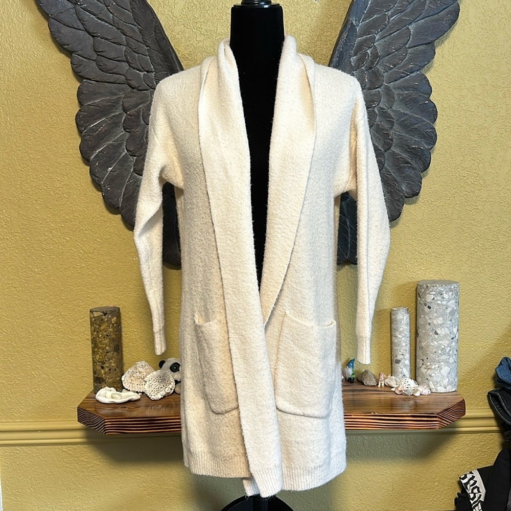 Dreamers Long Open Front Knit Cardigan Sweater